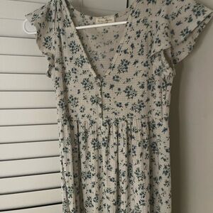 Floral blue and green dress